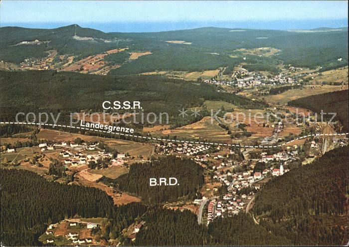 Eisenstein Zelezna Ruda mit bayerisch tschechischer Grenze Fliegeraufnahme