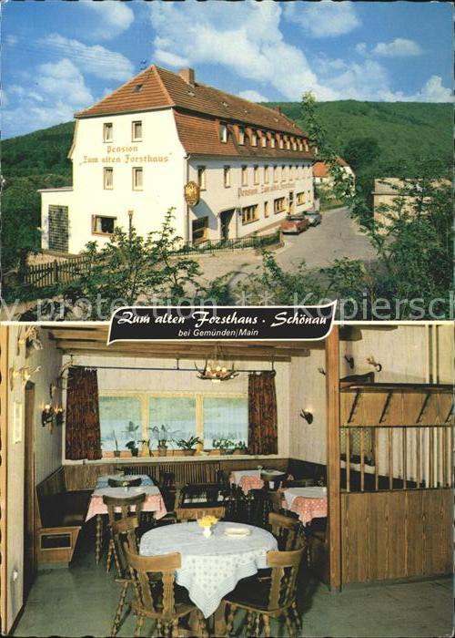 Schoenau Gemuenden Pension Zum alten Forsthaus Gastraum