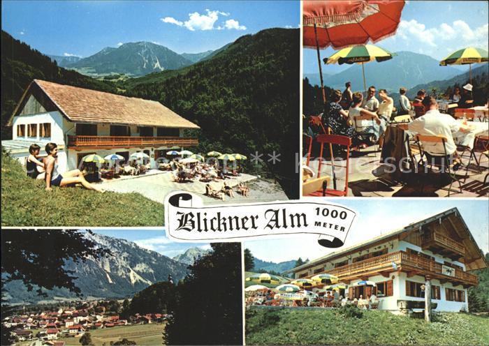 Ruhpolding Bayern Blickner Alm Terrasse Ortsblick