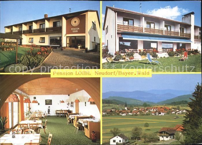 Neudorf Grafenau Pension Loibl Gastraum Liegewiese Ortsansicht