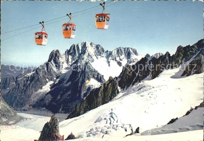 Seilbahn Aiguille du Midi Chamonix Mont Blanc Vallee Blanche Drus Verte Droites