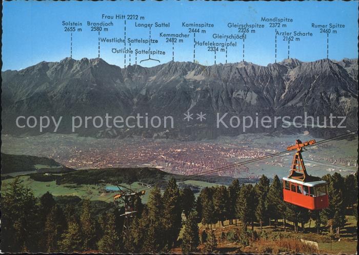 Seilbahn Patscherkofelbahn Innsbruck Nordkette Tirol