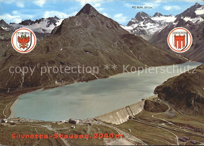 Silvretta-Hochalpenstrasse Stausee Fliegeraufnahme