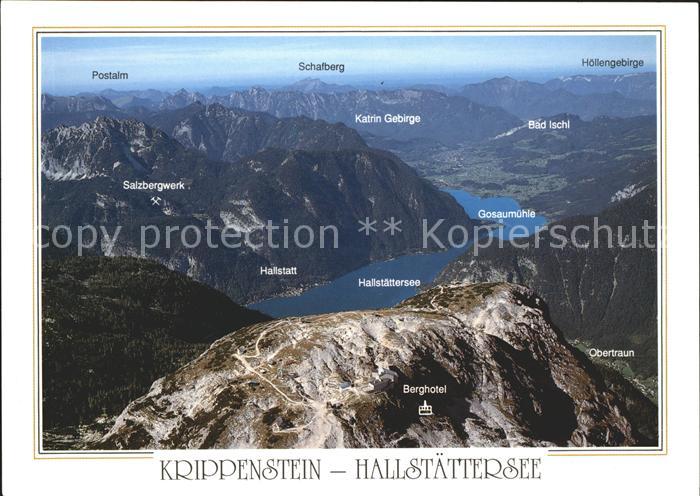 Hallstatt Austria Berghotel Krippenstein Hallstaettersee Fliegeraufnahme