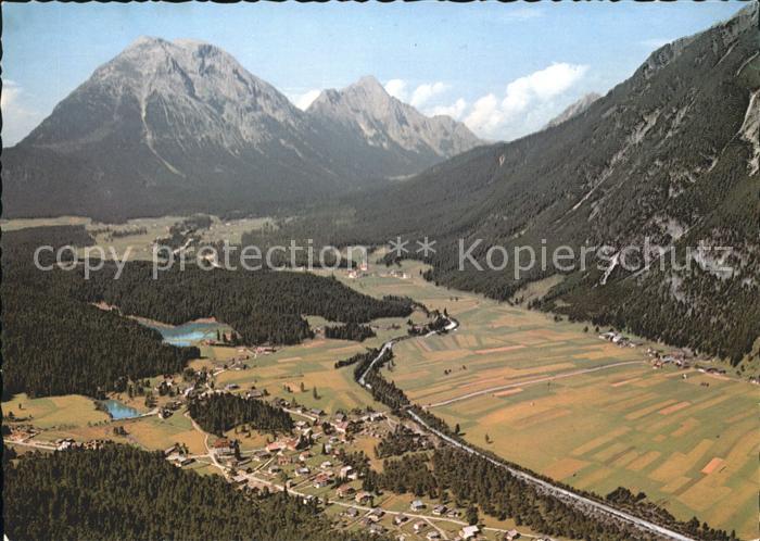 Leutasch Leutaschtal Hohe Munde Weidach Gasse Oberleutasch Fliegeraufnahme