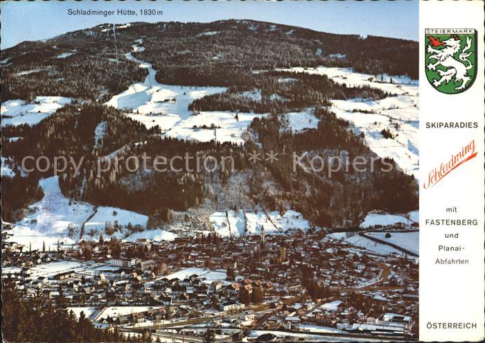 Schladming Obersteiermark Fastenberg Planai-Abfahrten Fliegeraufnahme