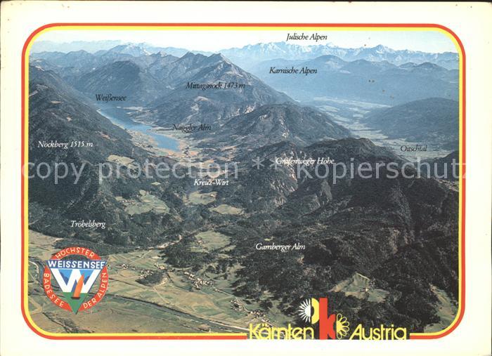 Weissensee Kaernten Obere Drautal Obere Gailtal Fliegeraufnahme