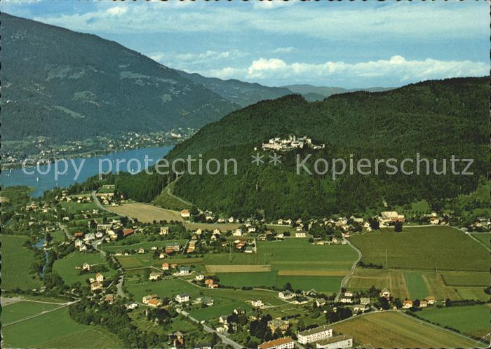 Ossiachersee Burgruine Landskron Fliegeraufnahme