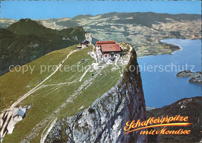 Schafberg-Spitze Mondsee Berghotel Bergbahnhof Fliegeraufnahme