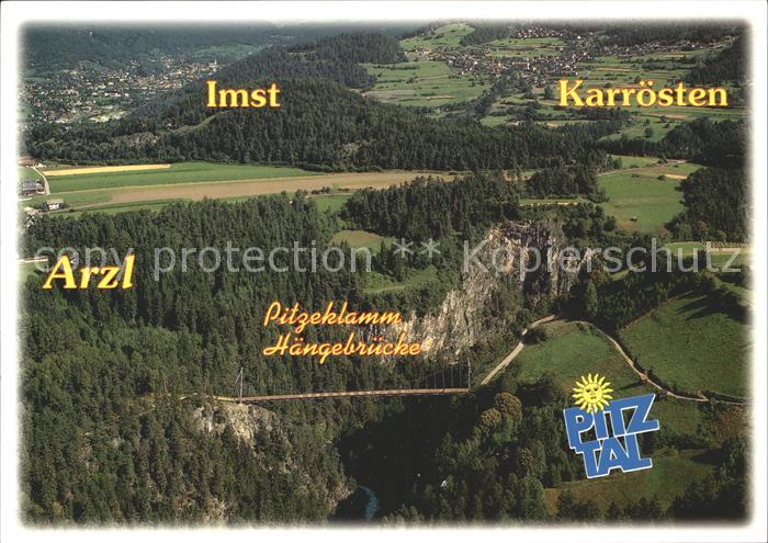 Arzl Pitztal Pitzeklamm-Haengebruecke Fliegeraufnahme