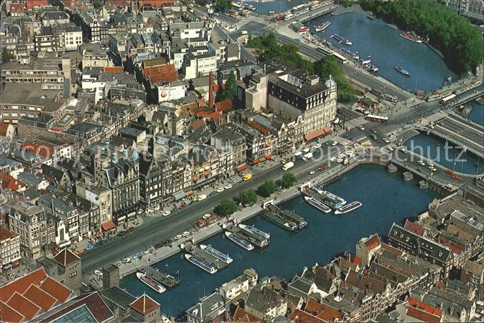 Amsterdam Niederlande Fliegeraufnahme Damrak Prins Hendrikkade