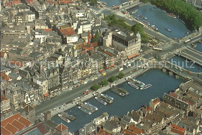 Amsterdam Niederlande Fliegeraufnahme Damrak Prins Hendrikkade