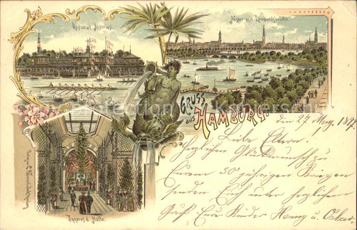 HAMBURG  CITY Alster mit Landungsbruecken Restaurant Alsterlust