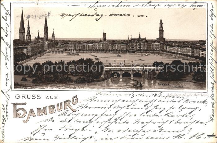 HAMBURG  CITY Reesendammsbruecke und Alsterarkaden
