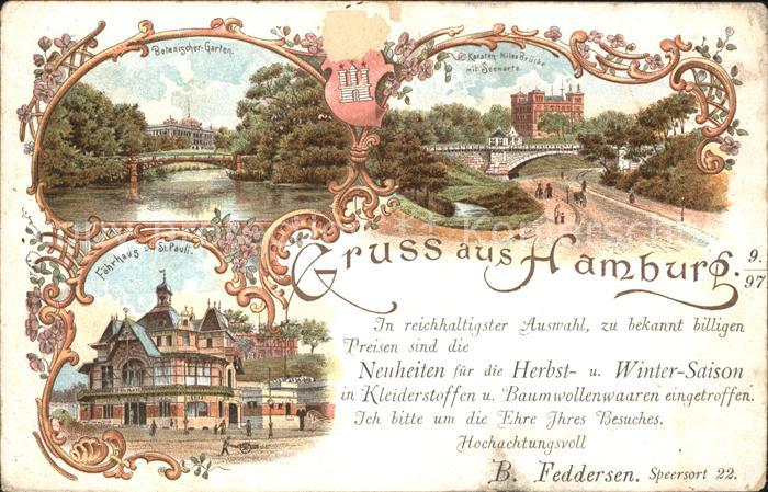 HAMBURG  CITY Botanischer Garten Faehrhaus St Pauli Karsten Miles Bruecke mit Se