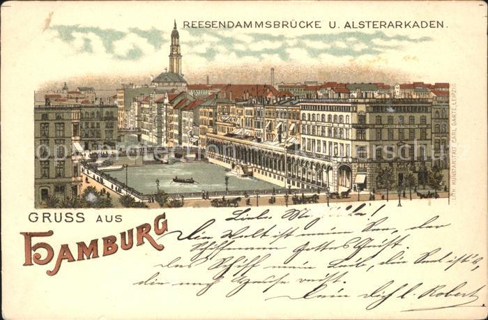 HAMBURG  CITY Reesendammsbruecke und Alsterarkaden