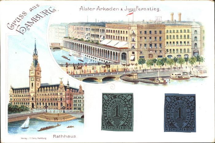 HAMBURG  CITY Alster Arkaden Jungfernstieg Ratthaus