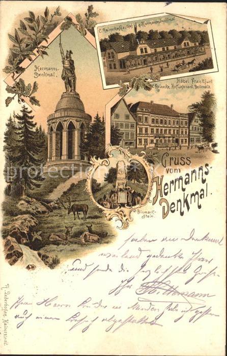 Detmold Hermannsdenkmal Reineckers Gasthof Hotel Frankfurt Bismarckstein