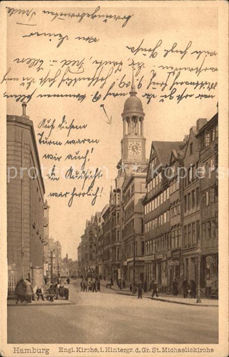 HAMBURG  CITY Engl Kirche mit Michaeliskirche