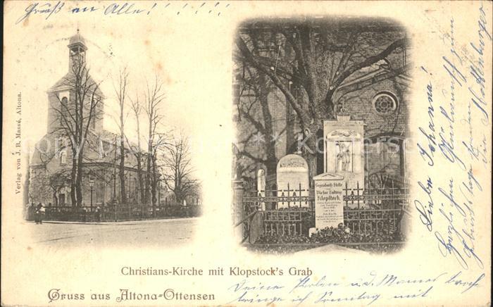 Ottensen Hamburg Christians Kirche mit Klopstocks Grab