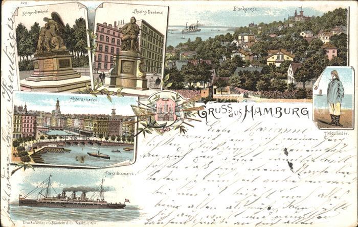 HAMBURG  CITY Kriegerdenkmal Borsig Denkmal Blankenese Alsterarkaden Helgolaende