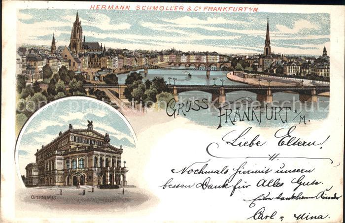 Frankfurt Main Panorama Mainbruecke Opernhaus