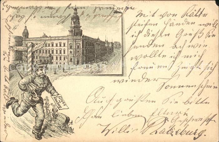 HAMBURG  CITY Postgebaeude Postbote