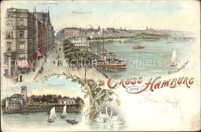 HAMBURG  CITY Jungfernstieg Alsterpavillon Uhlenhorst Binnenalster