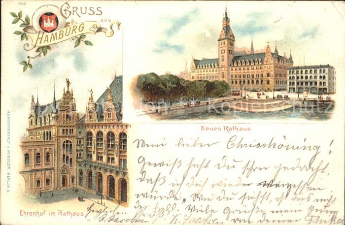 HAMBURG  CITY Neues Rathaus Ehrenhof im Rathaus