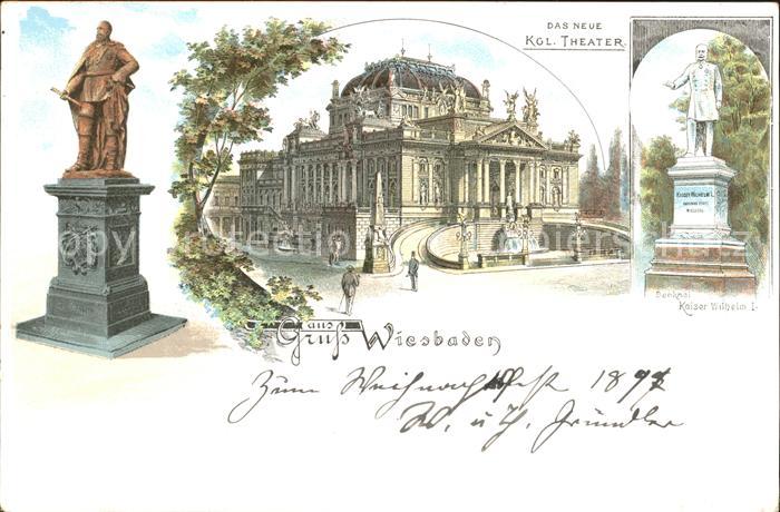 Wiesbaden Kgl Theater Denkmal Kaiser Wilhelm I