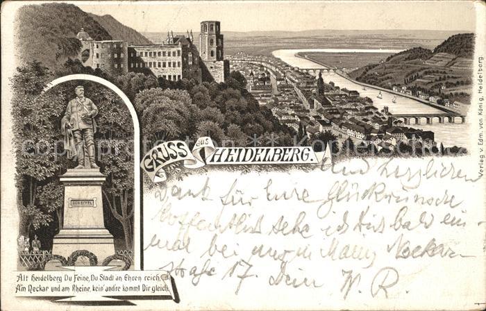 Heidelberg Neckar Panorama Scheffeldenkmal