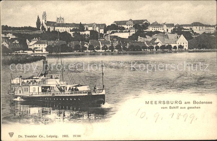 Meersburg Bodensee Teilansicht Dampfer