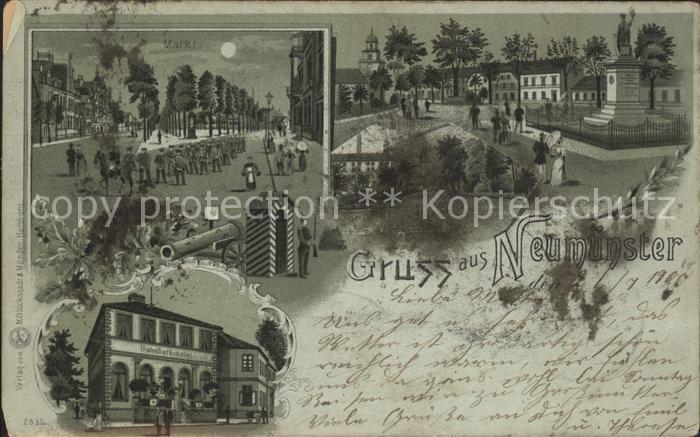 Neumuenster Schleswig-Holstein Markt Bahnhofshotel Muehlenteich Drei Kaiser Denk