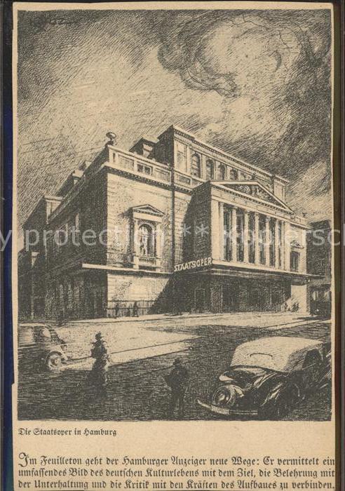 HAMBURG  CITY Staatsoper Zeichnung