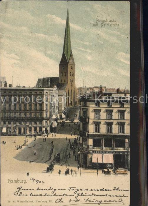 HAMBURG  CITY Bergstrasse mit Petrikirche