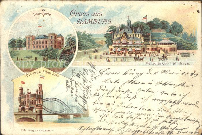 HAMBURG  CITY Seewart Neue Elbbruecke Helgolaender Faehrhaus