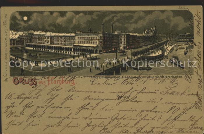 HAMBURG  CITY Alter Jungfernstieg Reesendammbruecke Alsterarkaden