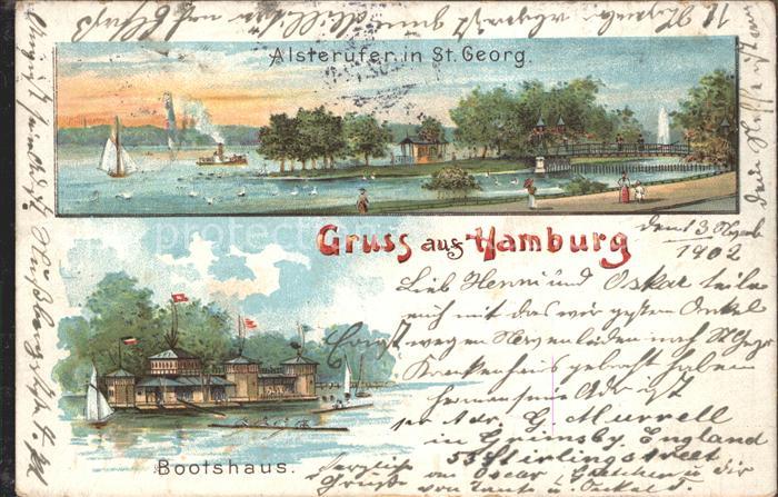 HAMBURG  CITY Alsterufer in St Georg Bootshaus