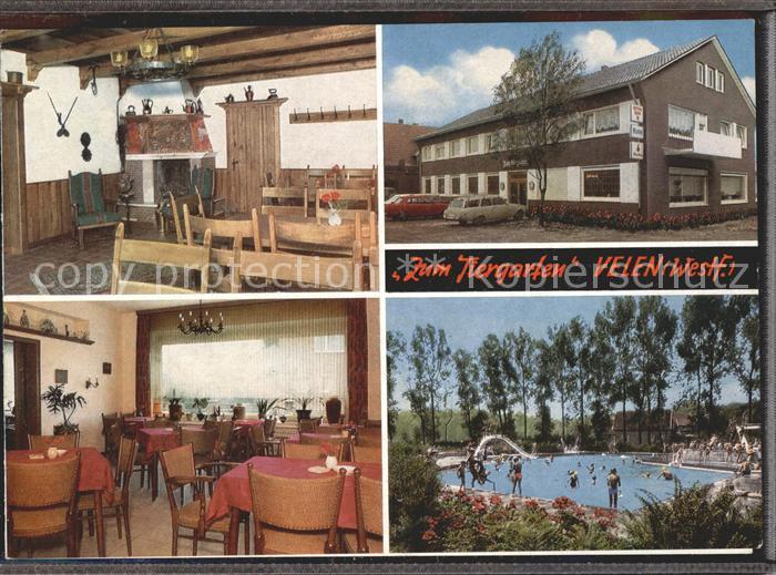 Velen Gasthof Zum Tiergarten Gastraum Schwimmbad