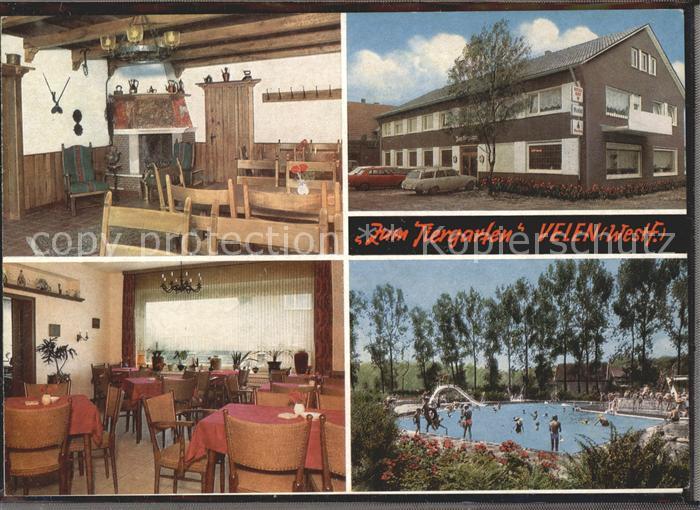 Velen Gasthof Zum Tiergarten Gastraum Schwimmbad