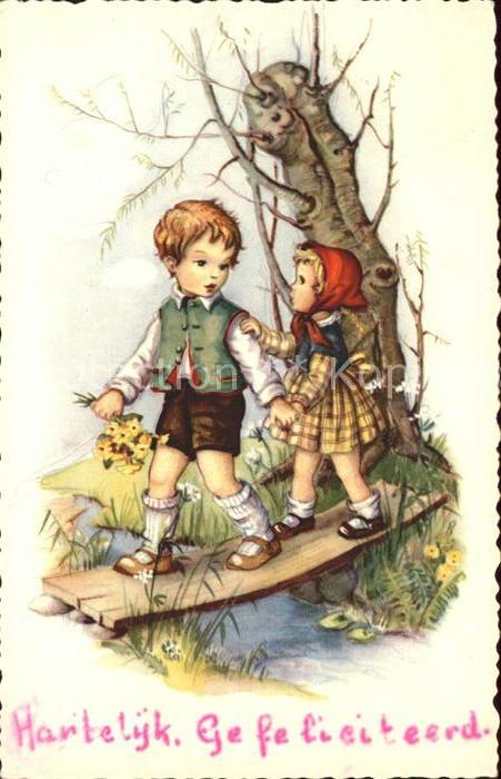 Kinder Child Enfants Blumen Glueckwunsch Baum