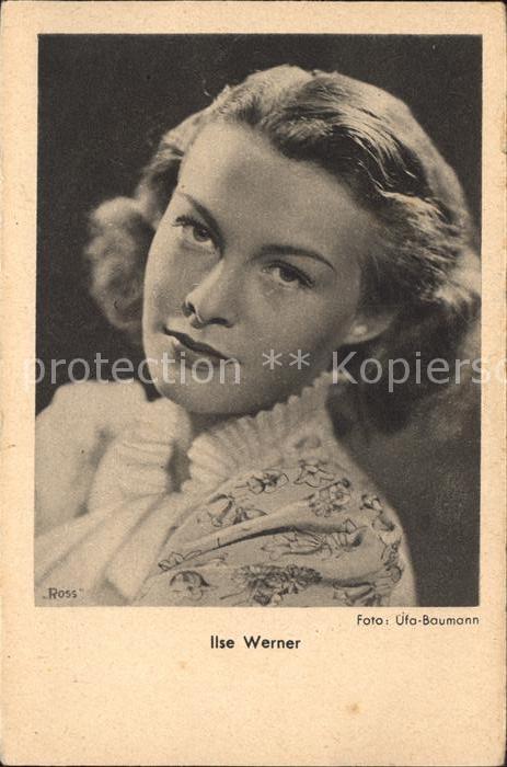 Foto Ufa Baumann Schauspielerin Ilse Werner