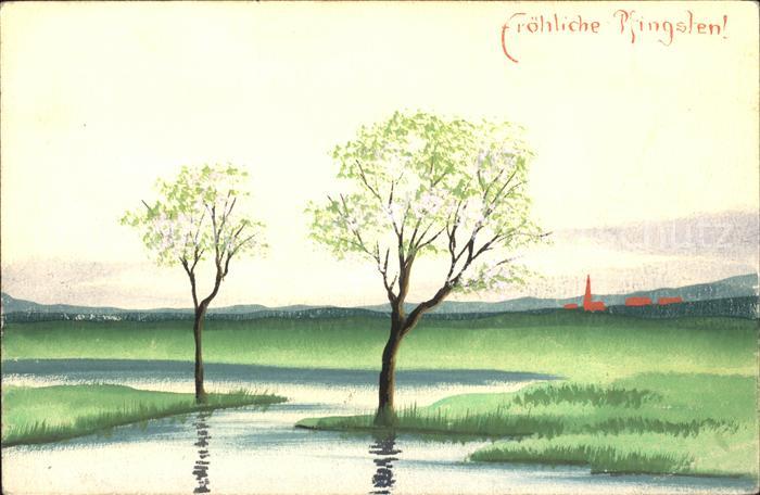 Pfingsten Pentecost Pentecote Baeume Fluss