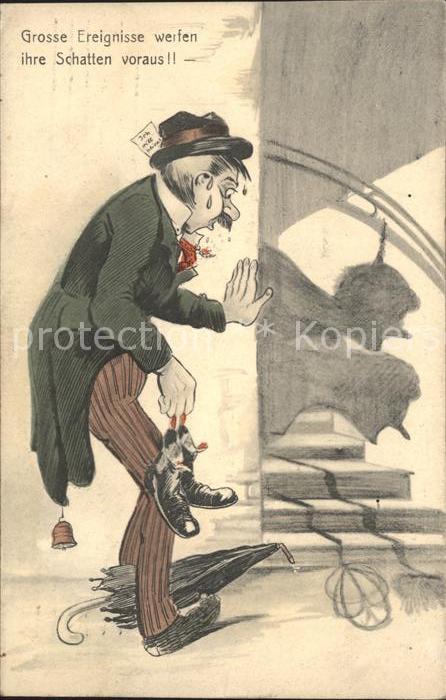 Humor Schatten Teppichklopfer Schuhe Angstschweiss