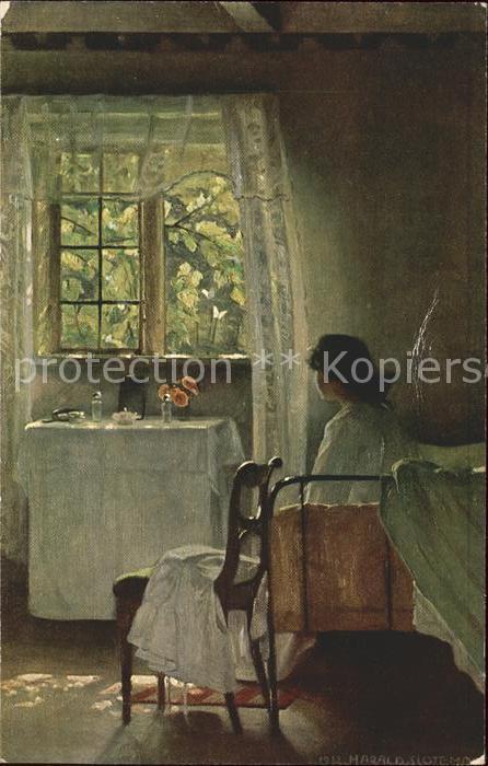 Kuenstlerkarte H. Slott-Moller Morgenstimmung Daenische Kunst