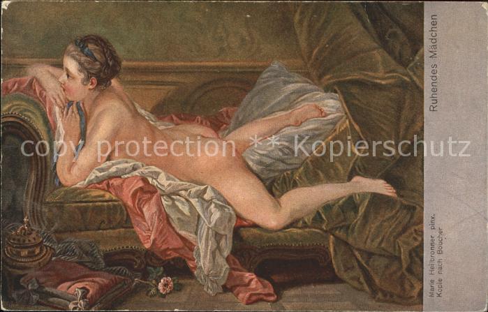 Verlag Muenchner Kunst Nr. 206 Marie Heilbronner Ruhendes Maedchen