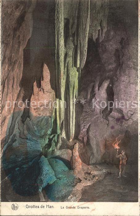 Hoehlen Caves Grottes Grottes de Han Grande Draperie