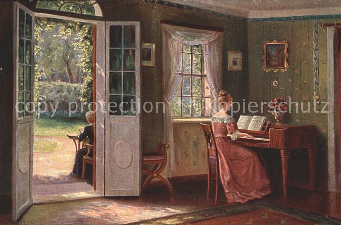 Kuenstlerkarte R. Scholz Sein Lieblingslied Nr. 4246 Deutsche Meister