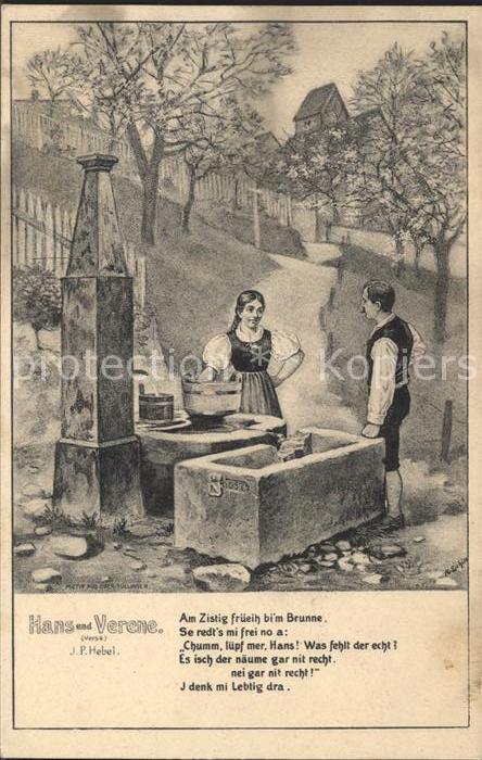 Hebel Johann Peter Hans und Verene Vers Gedicht Brunnen