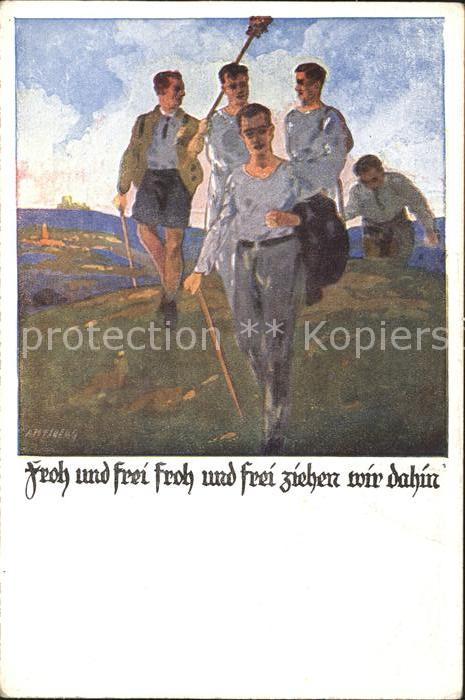 Kuenstlerkarte Amtsberg Froh und frei ziehen wir dahin Deutsche Turnerschaft